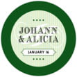 French Market Small Round Label In Green