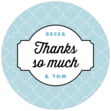 Morocco Small Round Label In Blue