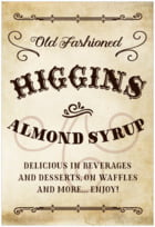 Old Time Higgins Tall Rectangle Label In Parchment