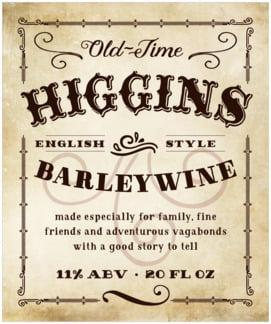 Old Time Higgins Large Label In Parchment