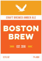 Boston Brew Tall Rectangle Label In Carrot