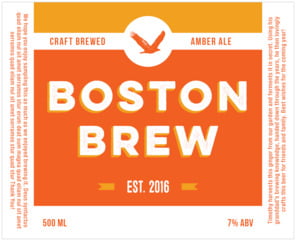 Boston Brew Large Wide Label In Carrot