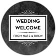 Tuxedo Formal Small Round Label In Chalkboard Tuxedo