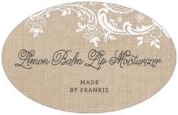 Burlap & Lace Large Oval Label In Mocha