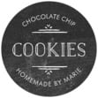 Vintage Chalkboard Small Round Label In Chalkboard Tuxedo
