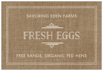 Vintage Burlap Wide Rectangle Label In Burlap Basic